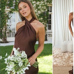 Show Me Your MuMu Chocolate Halter Dress